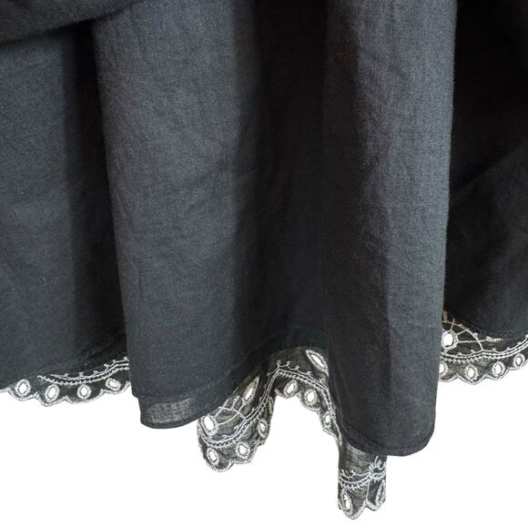 Calvin Klein Black Silver Embroidered V-Neck Sleeveless Fit & Flare Dress Sz 2P - Picture 6 of 9